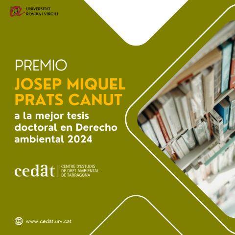 Premio Josep Miquel Prats Canut a la mejor tesis doctoral en Derecho ambiental 2024